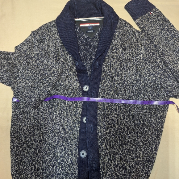 Tommy Hilfiger Men's Navy Blue Cardigan Sweater - Picture 1 of 6